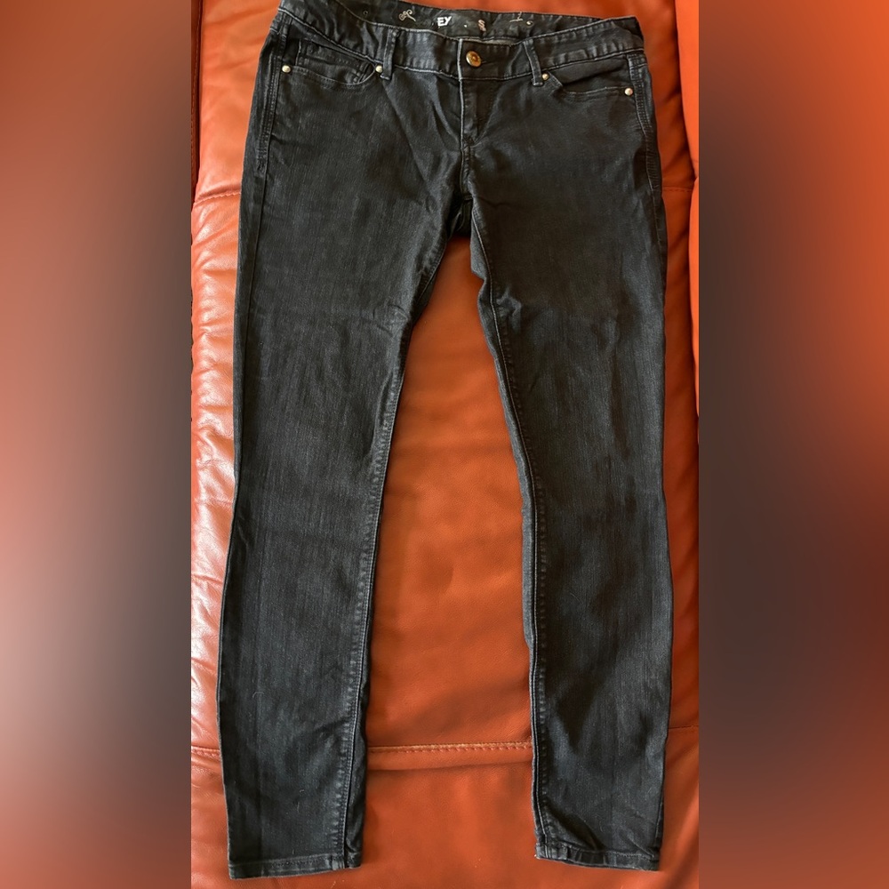Express Black Denim Jeans Leggings Zelda Slim Fit Ultra Low Rise SZ 8S